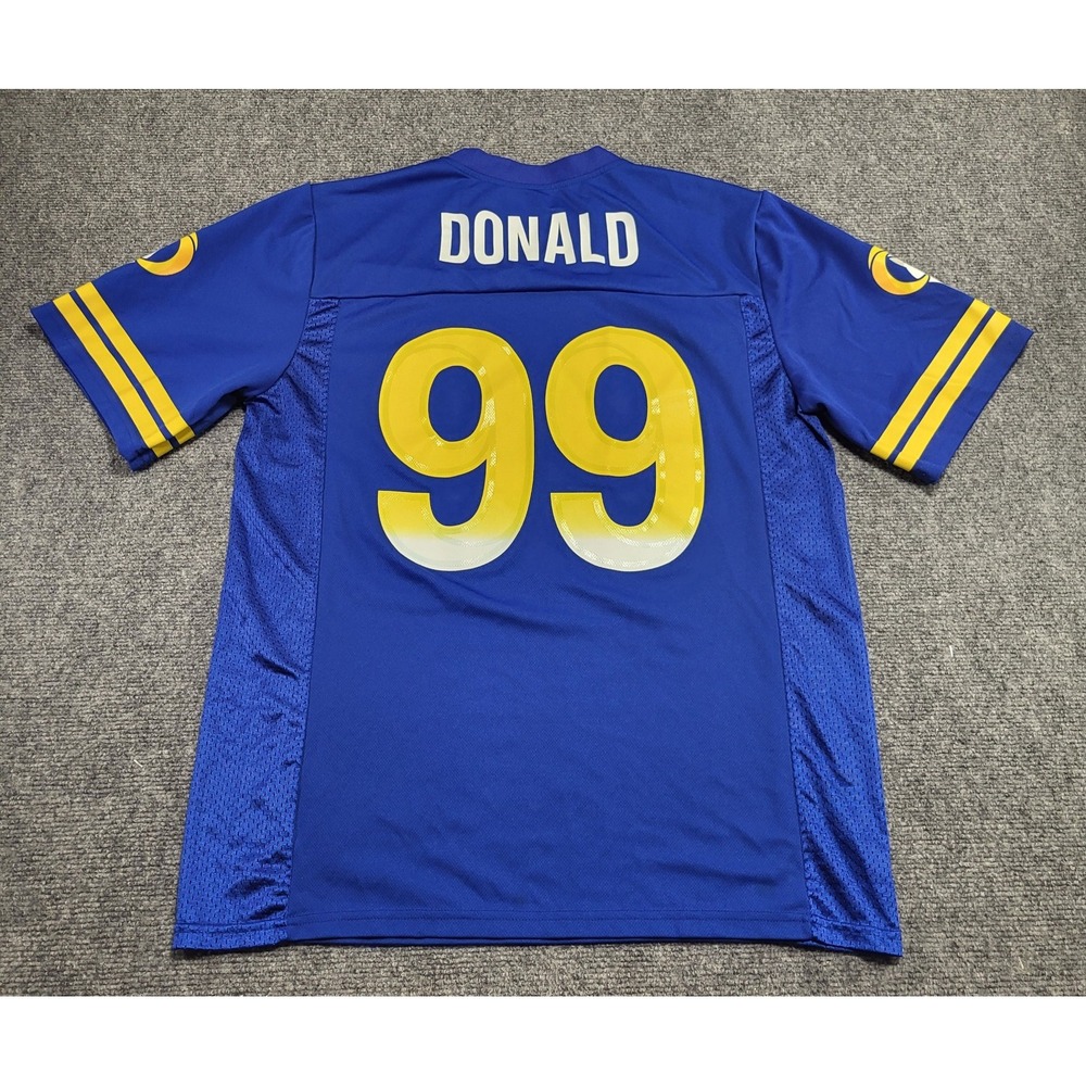Los Angeles Rams Aaron Donald #99 NFL Team Apparel Blue Jersey Men's Size Medium - Picture 8 of 14